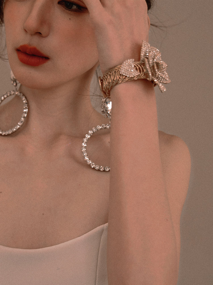 DOLLY Elegant Gold/Sliver Diamond Flower Design Bracelets-LUCY