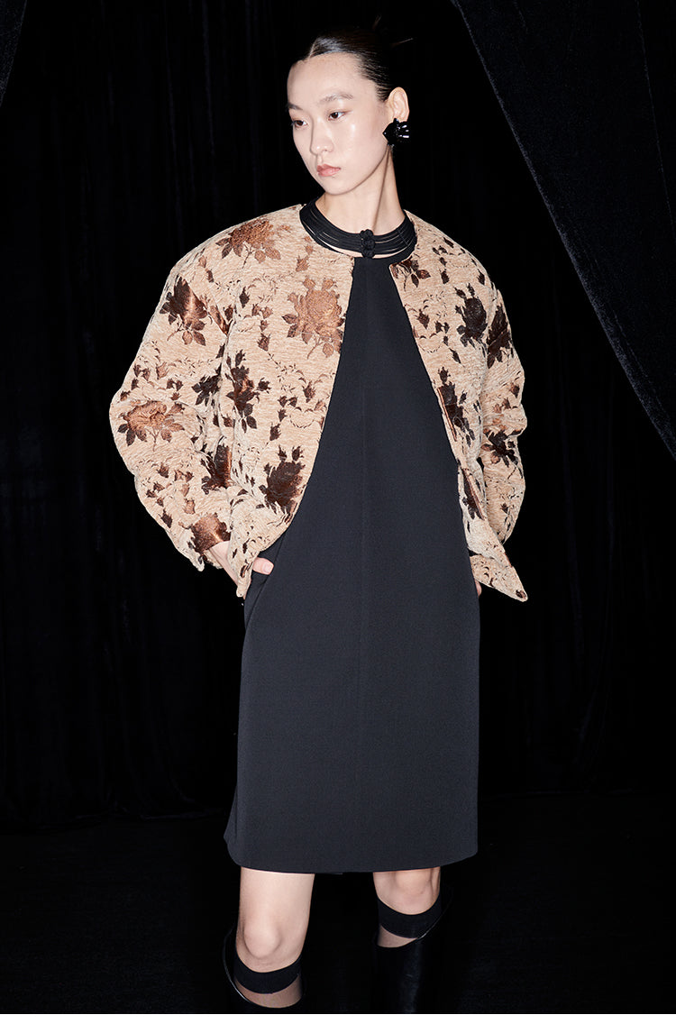 M essential Mackay designer Drop-coffee jacquard puffer jacket - apere.