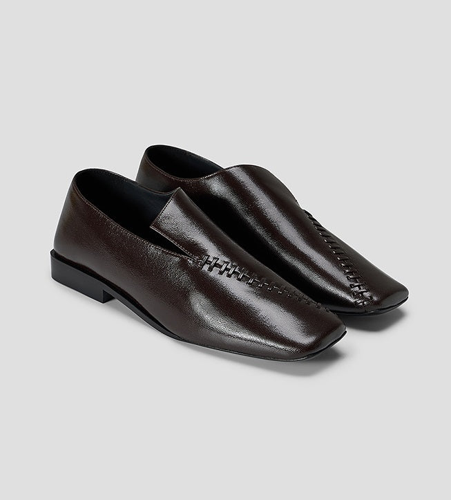 COMME MOI Lu Yan designer's new clothing irregular flat texture square-toe shoes - PHASE.