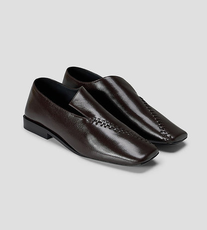 COMME MOI Lu Yan designer's new clothing irregular flat texture square-toe shoes - PHASE.