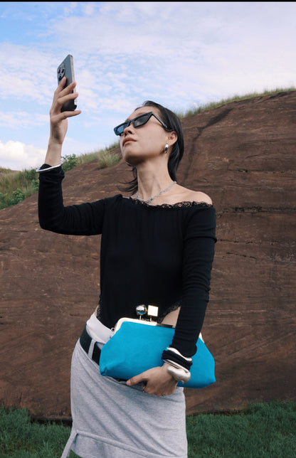 IUBALLET Star Rail Buckle New Mouth Gold Bag - DISTRESS.