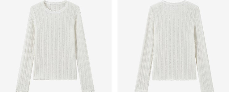 COMME MOI women's cut-out raw edge pullover knit top- VALENTINA.
