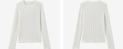 COMME MOI women's cut-out raw edge pullover knit top- VALENTINA.