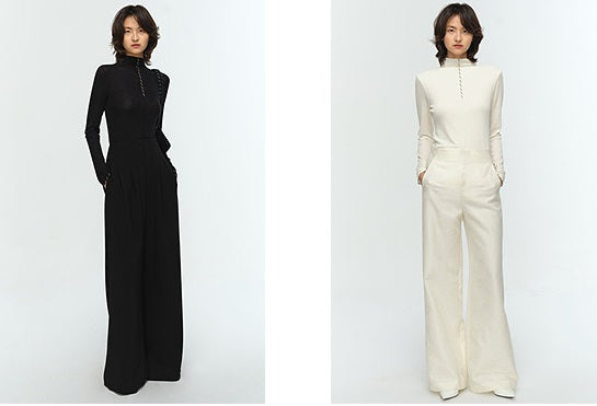 COMME MOI Lu Yan designer's new studded bead long-sleeved wool knitted sweater- REX.