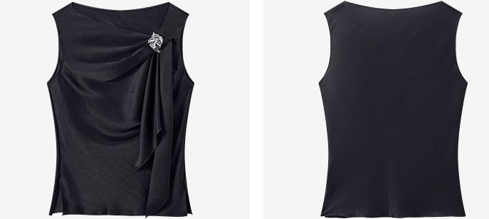 COMME MOI women's double-faced satin sleeveless vest top - SADIE.