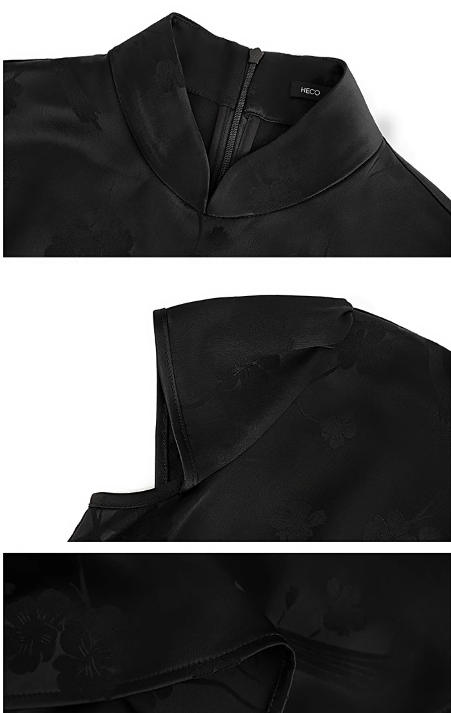 HECO Acetate Jacquard Midi Tiered Cap Sleeves Dress - HEART.