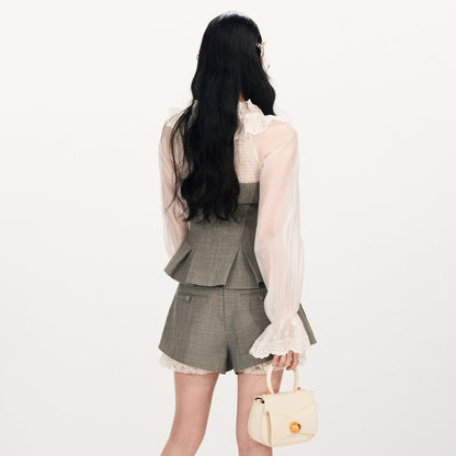 FAME Rococo ruffle embroidery patchwork top - HENRY.