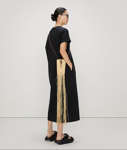 ZHUCHONGYUN short-sleeved loose casual cotton straight dress -SAM.