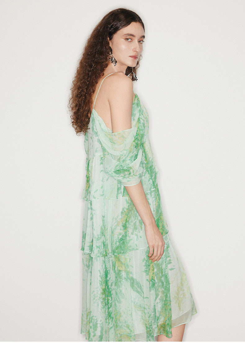 ATELIER MISS LU layered panelled off-the-shoulder slip dress - MICAH