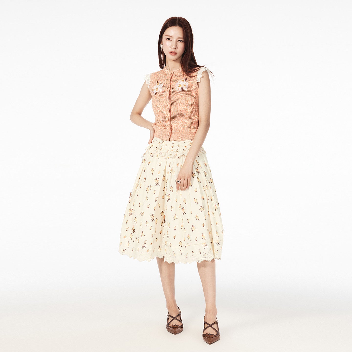 FAME summer flower beaded knit vest top - NOAH