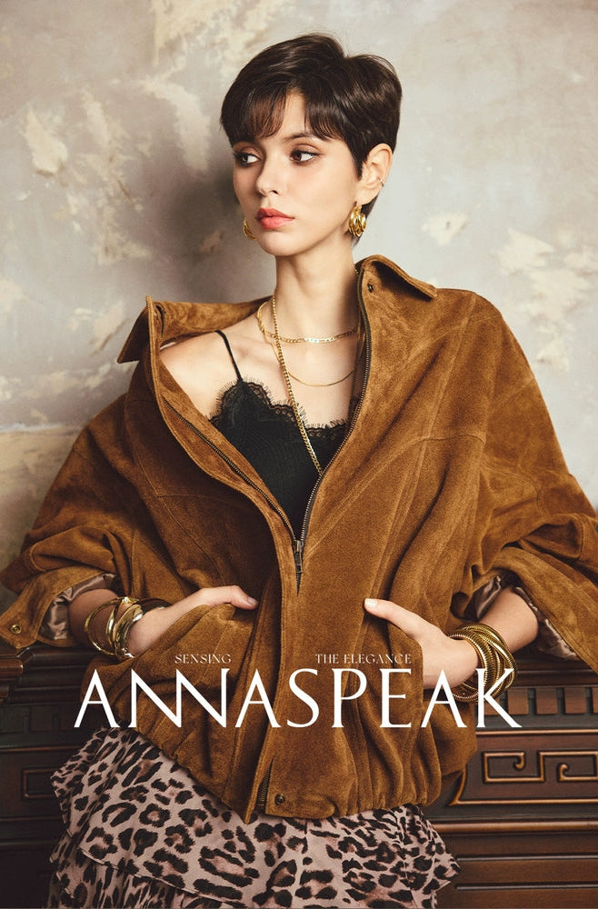 ANNASPEAK ROSSO Red Label Eco-Friendly Leather Heavy Jacket Skirt Set-GHUGH.