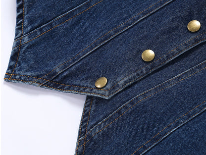 WANGXO | Airy Linen Cotton Blend Retro Denim Vest & Wide-Leg Pants Set  ZARA