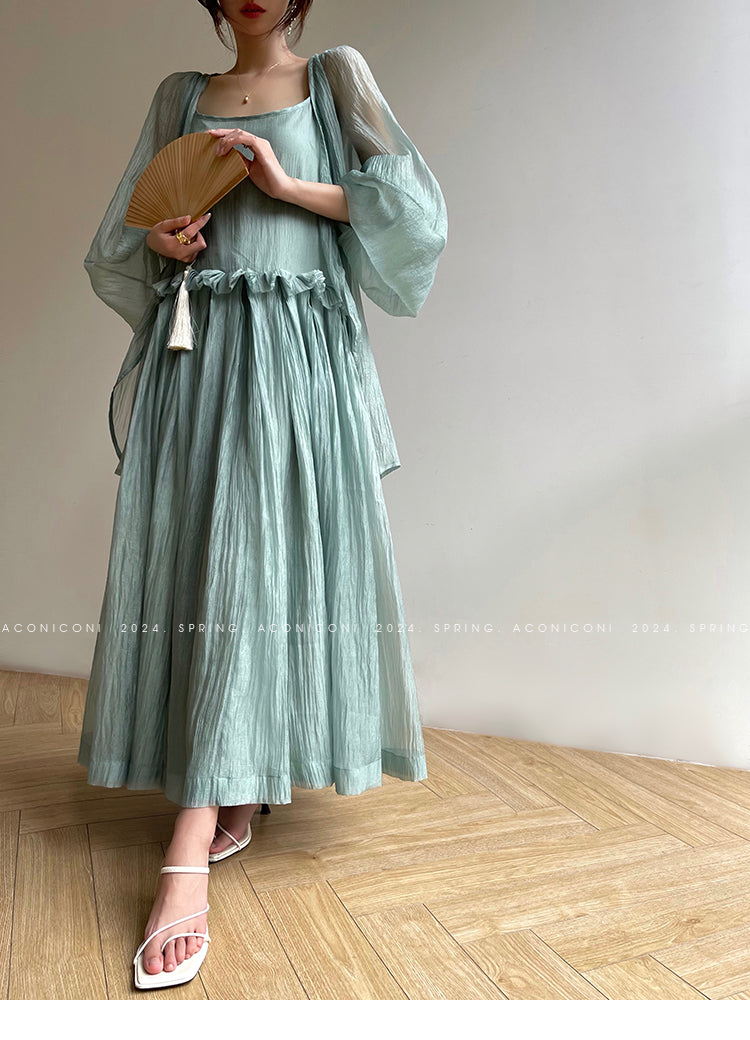 Aconiconi Luxury Purple/Mint Checkered Sleeveless Long Loose Resort Dress- Mint Honey Dew S (XS-M wearable) / Purple Aconiconi Luxury Purple/Mint Checkered Sleeveless Long Loose Resort Dress- Mint Honey Dew S (XS-M wearable) / Purple