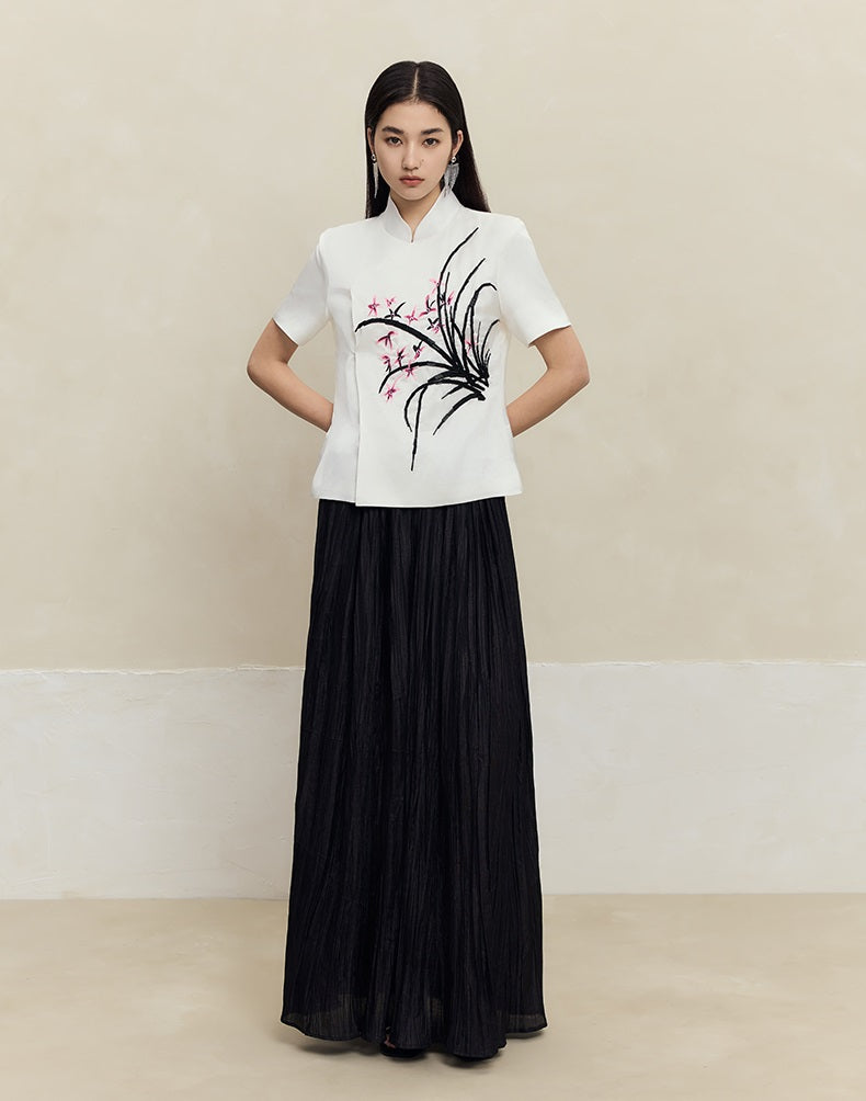 HECO Draped Acetate Short Sleeve T-Shirt Top Women - ministry.