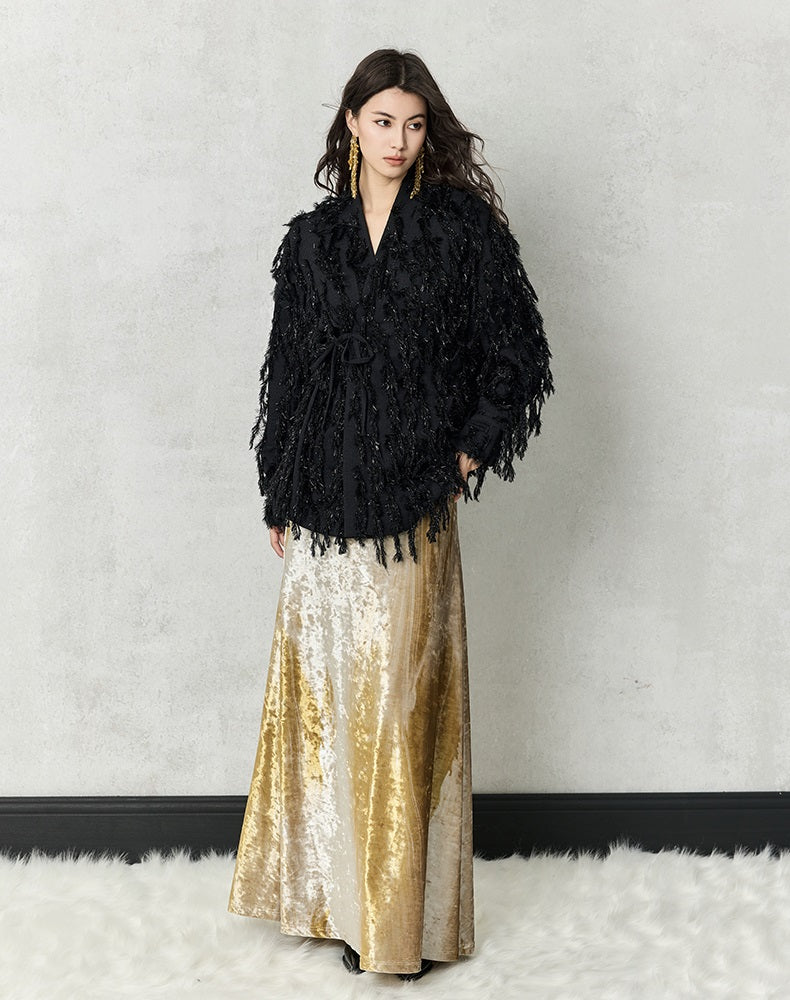 HECO Three-dimensional Tassel Fashion Top Shirt Women - flesh.