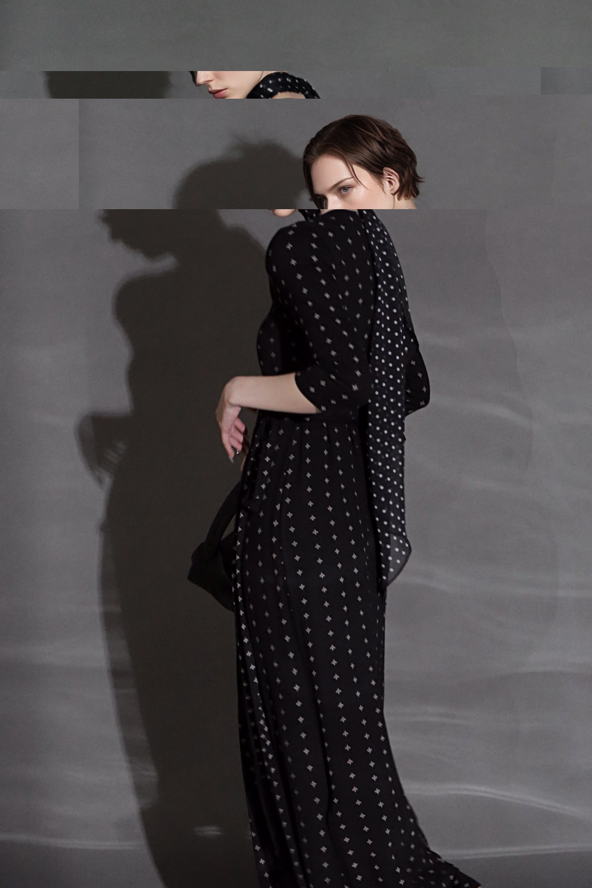 PIAOIN French Hepburn style slim lace-up design goddess long dress-T-AURORA.