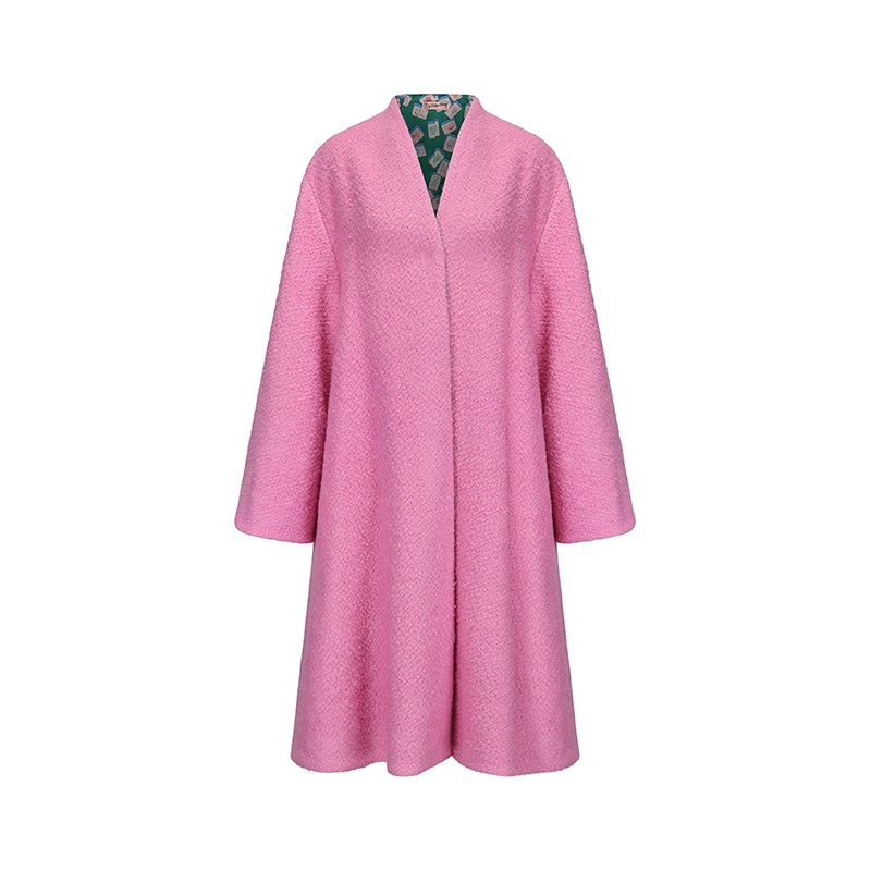 le palais vintage Hong Kong pink , green silhouette A-line jacket-SHEA.