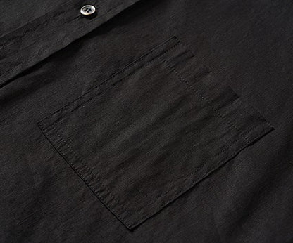 COMME MOI Summer Casual Black Small Cap Sleeve Straight Shirt - SALEM.