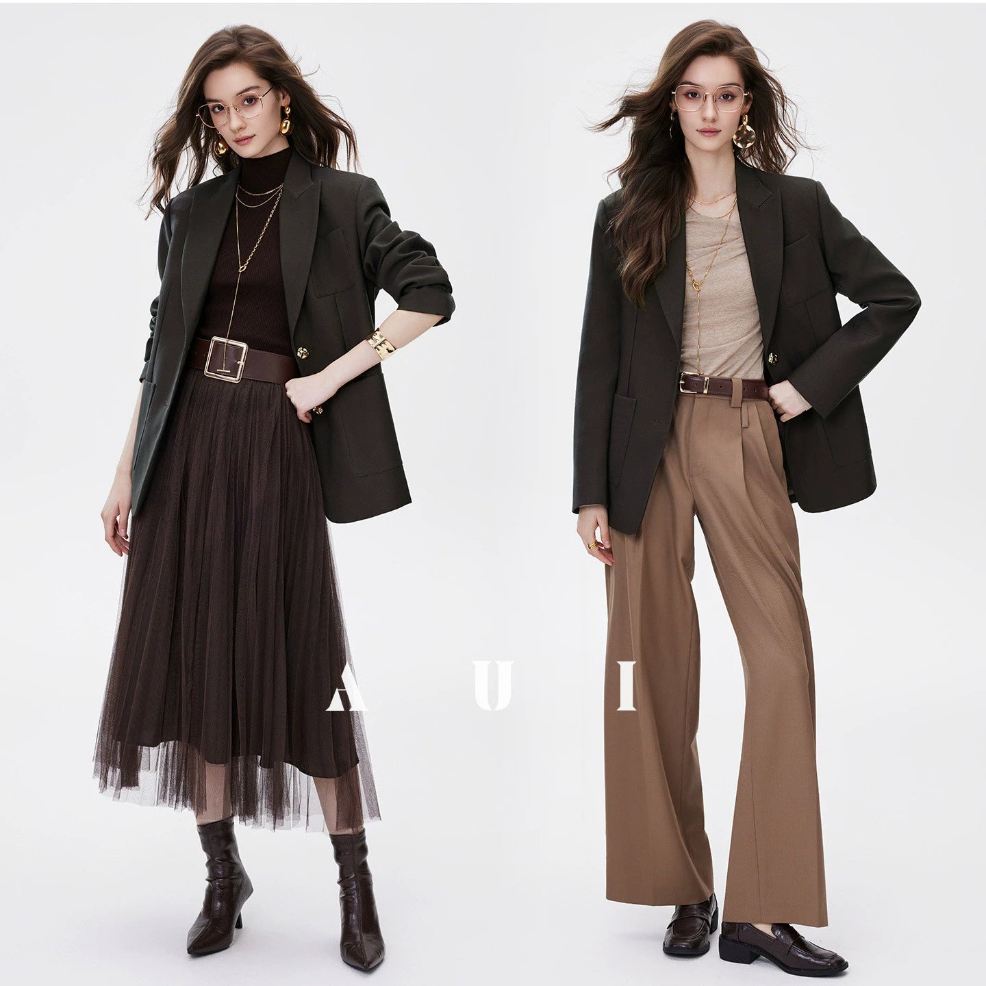 AUI Casual Blazer New High-end Temperament Suit Two-Piece Skirt - Hae-Won.