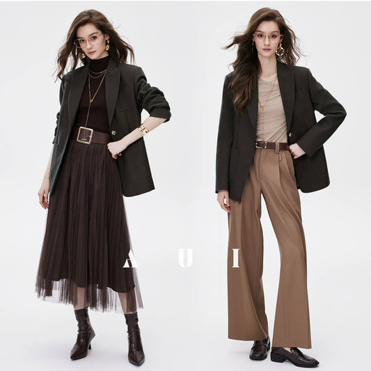 AUI Casual Blazer New High-end Temperament Suit Two-Piece Skirt - Hae-Won.