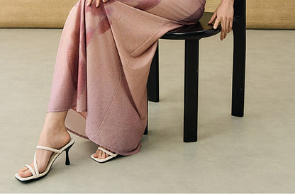 HECO Chinese gradient floral flowing temperament skirt - SWAED.