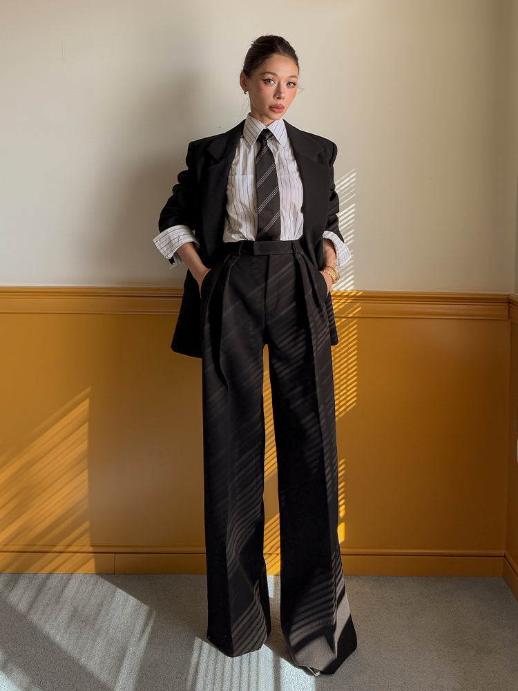 Le Palais Vintage  slim wide-leg high-waisted trousers-EMA