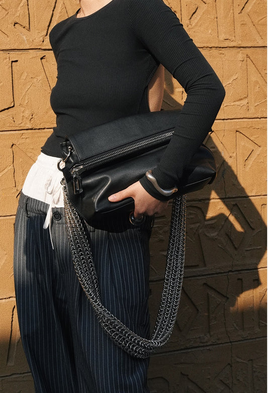 IUBALLET Versatile Black Leather  Bag - PART.