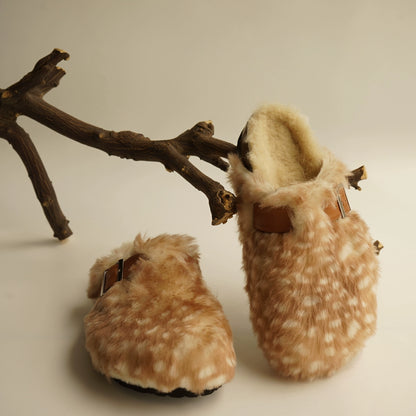 B-FEI fur handmade flat half flip-flops-YUJI.
