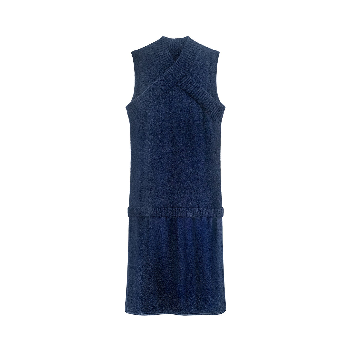 TUYUE Merino Wool Knitted Sleeveless V-Neck Dress - MICHEAL.