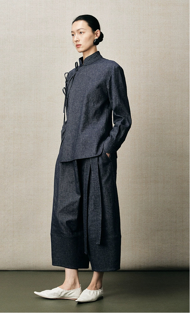 ZHUCHONGYUN traditional-style with diagonal knotted ties top-GONG.