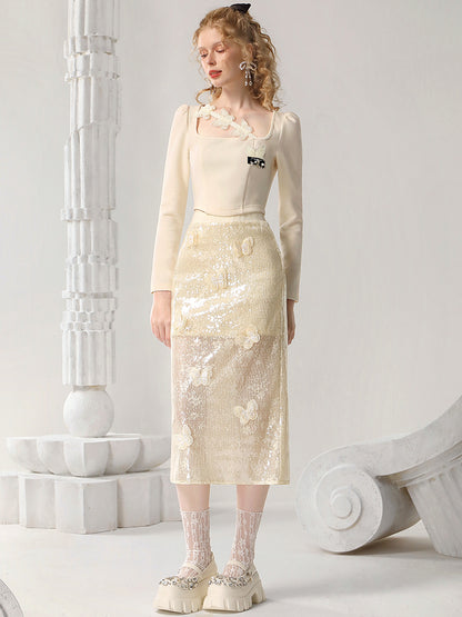 CHECOCRE New Butterfly Age Commuter Straight Skirt - DEXTER