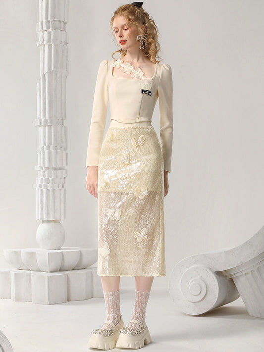 CHECOCRE New Butterfly Age Commuter Straight Skirt - DEXTER