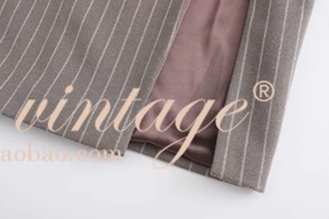 Le palais vintage style slim short jacket and hip skirt- MAY