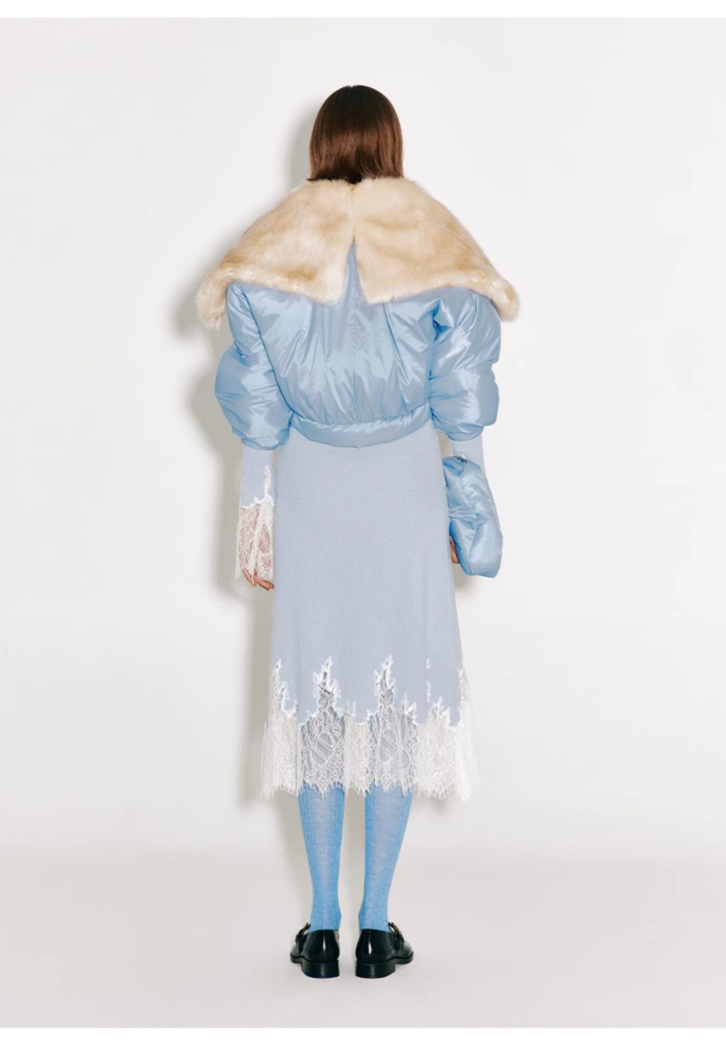 ATELIER MISS LU lace-panelled cashmere and wool-blend top - IRIS