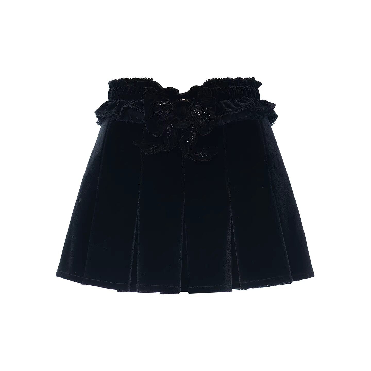 FAME velvet bow embellished skirt - FELIX