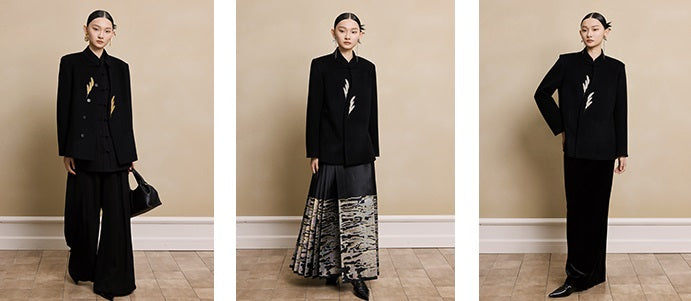 HECO New Wheat Ear Bead Embroidered Wool Tweed Jacket - care.