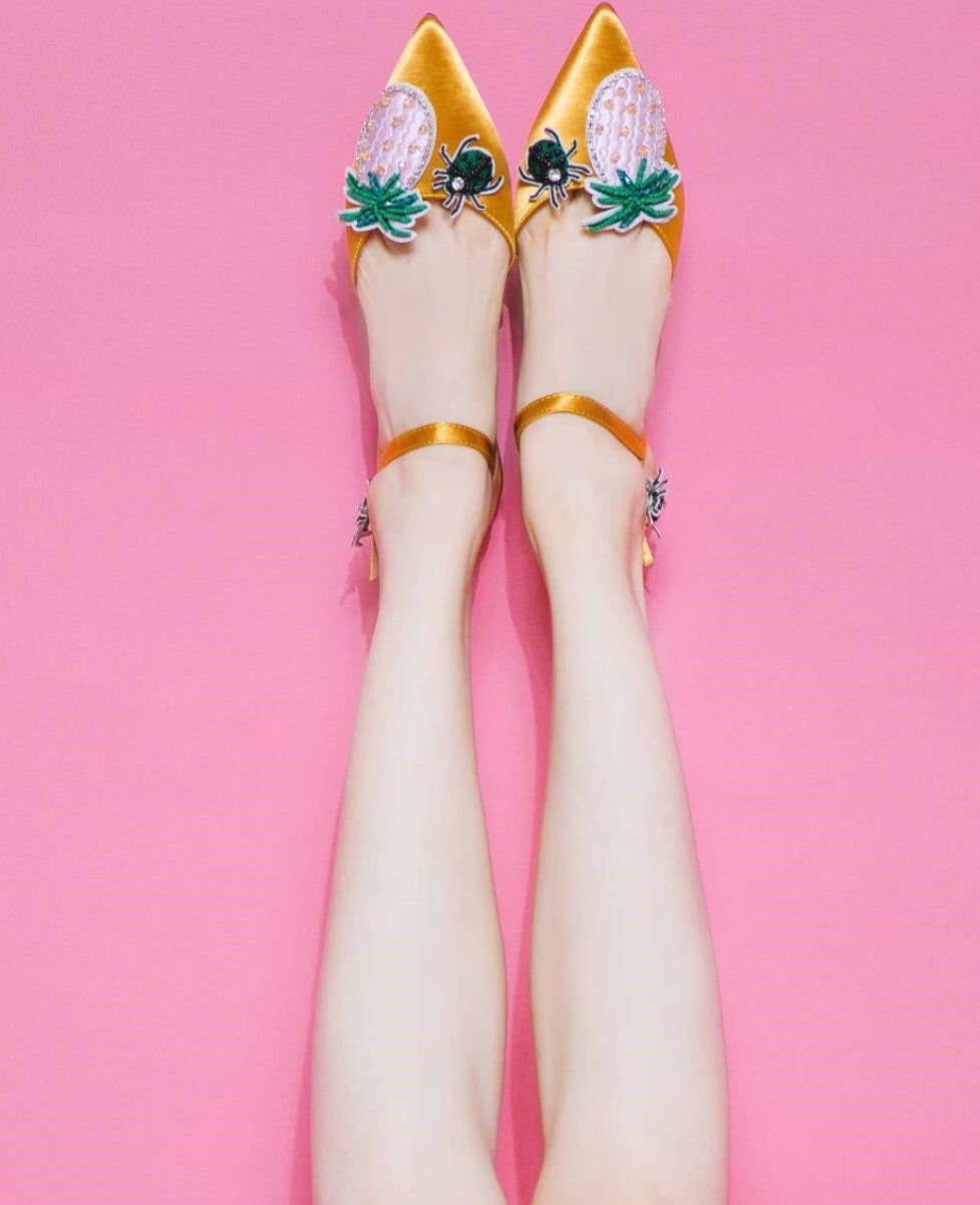 B-FEI pineapple summer pointed-toe flat sandals-RUTH.