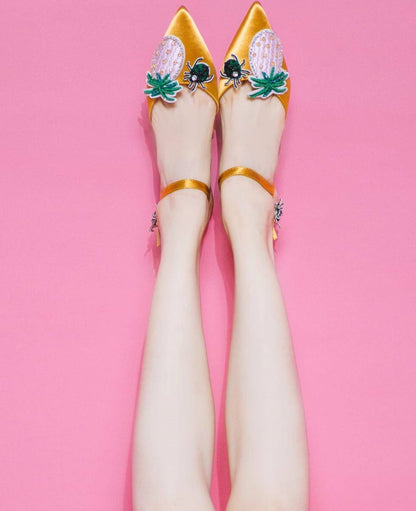 B-FEI pineapple summer pointed-toe flat sandals-RUTH.