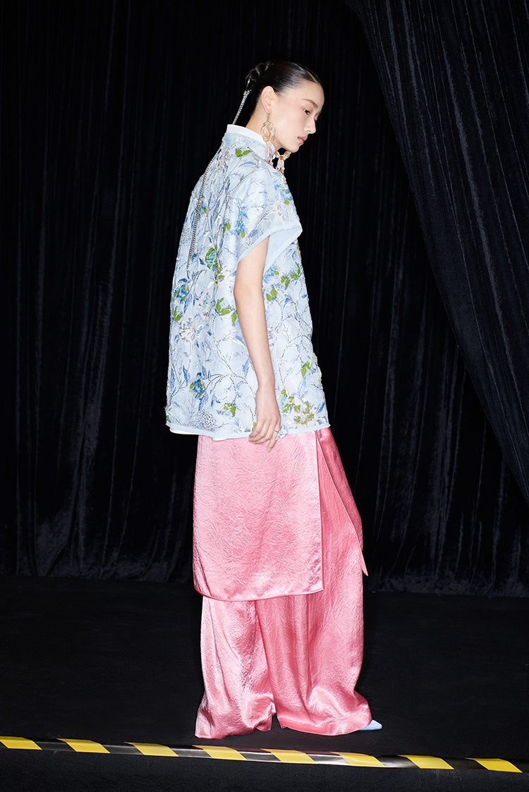 M essential Ma Kay designer Jiyi embroidery silk hand-dyed embroidery top - FEGI.