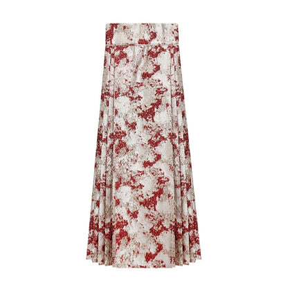 HECO Red Horse Face High Waisted Long Hanfu Skirt - offer.