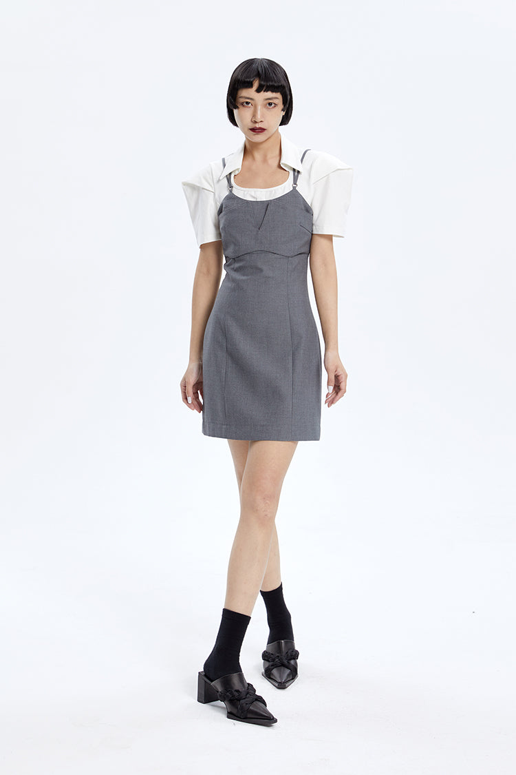 TINY IN fake two-piece sleeveless short dress-ACHA