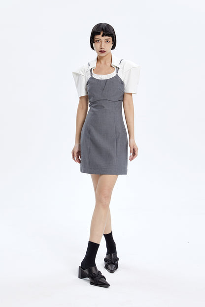 TINY IN fake two-piece sleeveless short dress-ACHA