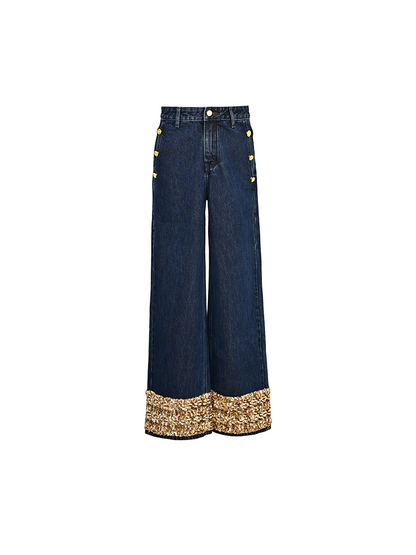 YES BY YESIR  beaded straight-leg jeans - PROP.