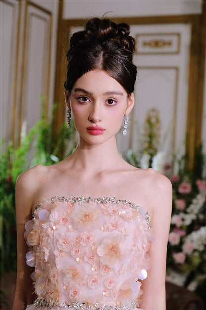 Wardrobes by Chen Luxury Diamond Drop Tassel Earrings-Moyo