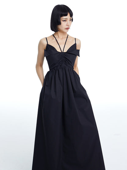 TINY IN high waist large women's halter neck back cut-out long dress- AMADA