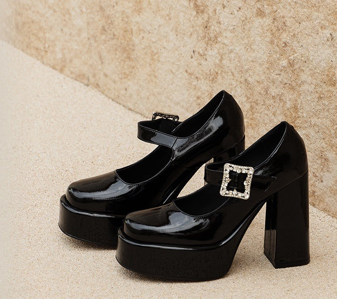 SHOESZOOO Platform High Block Heels - LENGTHIE.