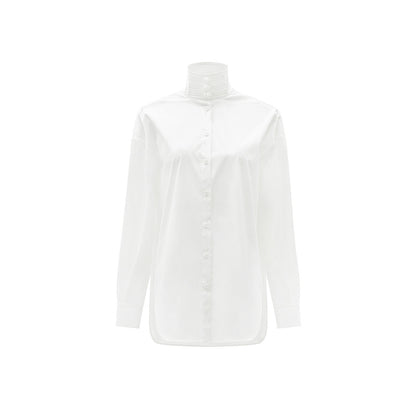 M ESSENTIAL Marquette designer label dyed velvet lapel straight shirt - PEACE