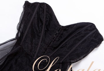 le palais  herringbone hourglass slim-fit organza dress-YEN