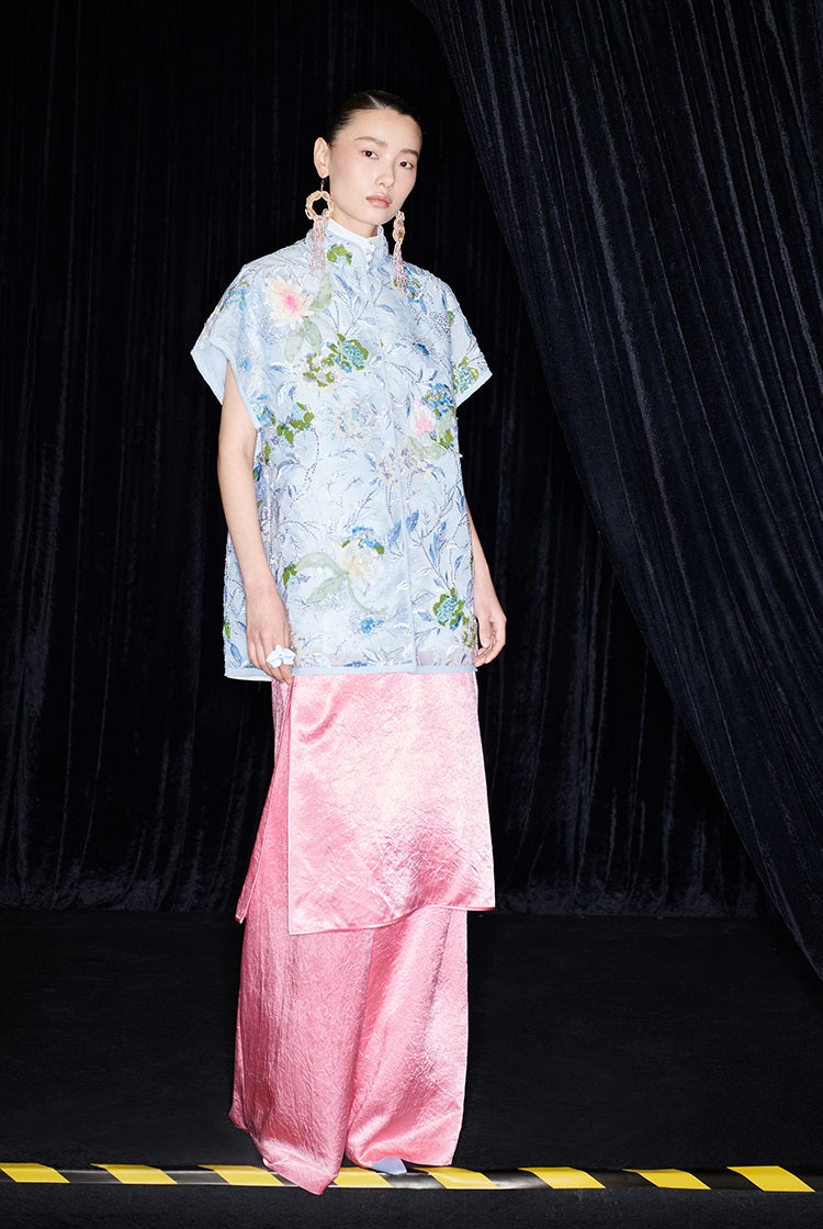 M essential Ma Kay designer Jiyi embroidery silk hand-dyed embroidery top - FEGI.