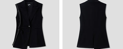 COMME MOI Lu Yan designer's new women's acetate lapel sleeveless slim suit - BROKEN.